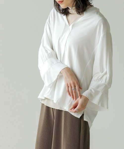 セール 袖フリルブラウス シャツ ブラウス Bou Jeloud ブージュルード のファッション通販 Zozotown