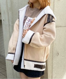apres jour | フェイクムートンフライトジャケット【ZOZOTOWN限定アイテム】(ムートンコート)