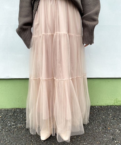 archives（アルシーヴ）の「チュールプリーツティアードスカート（スカート・レディース・ブルー/ブラック/ベージュ・MEDIUM）」の13枚目の写真