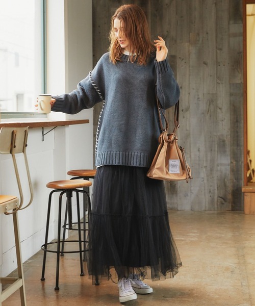 archives（アルシーヴ）の「チュールプリーツティアードスカート（スカート・レディース・ブルー/ブラック/ベージュ・MEDIUM）」の15枚目の写真