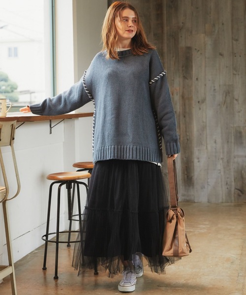 archives（アルシーヴ）の「チュールプリーツティアードスカート（スカート・レディース・ブルー/ブラック/ベージュ・MEDIUM）」の16枚目の写真