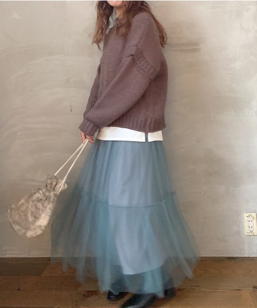 archives（アルシーヴ）の「チュールプリーツティアードスカート（スカート・レディース・ブルー/ブラック/ベージュ・MEDIUM）」の6枚目の写真