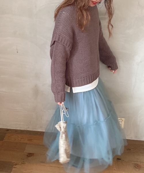 archives（アルシーヴ）の「チュールプリーツティアードスカート（スカート・レディース・ブルー/ブラック/ベージュ・MEDIUM）」の7枚目の写真