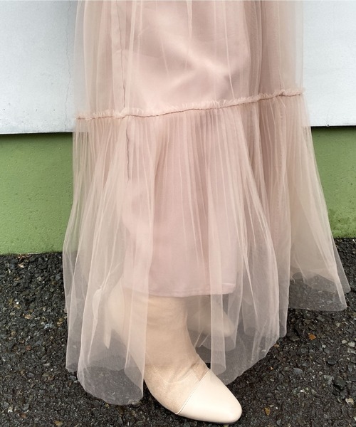 archives（アルシーヴ）の「チュールプリーツティアードスカート（スカート・レディース・ブルー/ブラック/ベージュ・MEDIUM）」の14枚目の写真