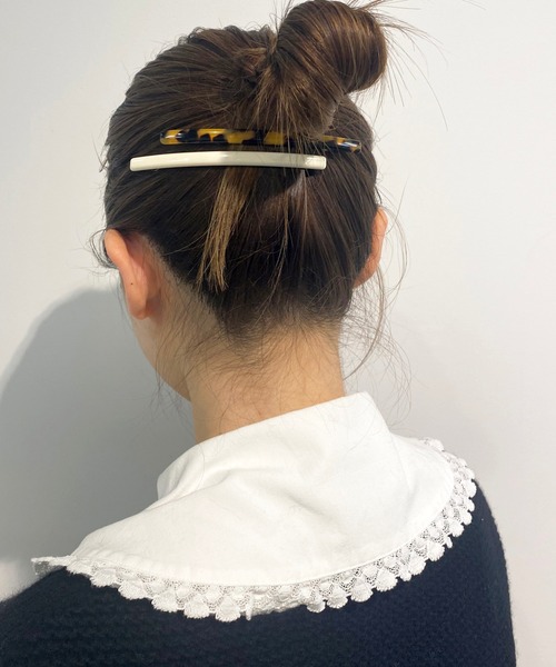 SLOBE IENA(スローブイエナ)の「【NP CREATION】 細バレッタ◆(バレッタ/ヘアクリップ・レディース・ブラウン/アイボリー/キャメル・FREE)」の3枚目の写真