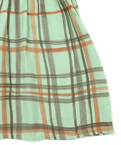 チチカカ（チチカカ）の「ハンドペイントチェックワンピース（シャツワンピース・レディース・ベージュ/グリーン・FREE）」の9枚目の写真