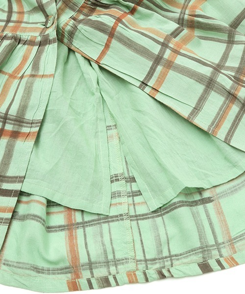 チチカカ（チチカカ）の「ハンドペイントチェックワンピース（シャツワンピース・レディース・ベージュ/グリーン・FREE）」の5枚目の写真
