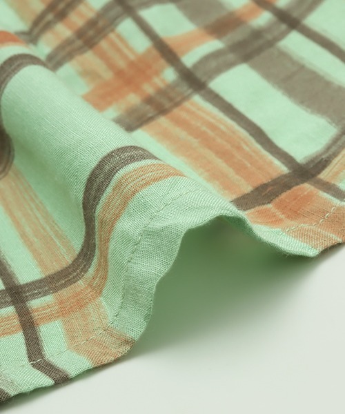 チチカカ（チチカカ）の「ハンドペイントチェックワンピース（シャツワンピース・レディース・ベージュ/グリーン・FREE）」の21枚目の写真