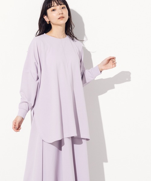 OMNES Another Edition(オムネス アナザーエディション)の「ストレッチ梨地ポンチョプルオーバー(Tシャツ/カットソー・レディース・ブラック/モカ/ラベンダー/ライトベージュ・FREE)」の17枚目の写真
