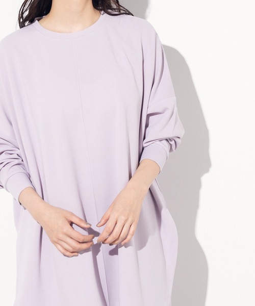 OMNES Another Edition(オムネス アナザーエディション)の「ストレッチ梨地ポンチョプルオーバー(Tシャツ/カットソー・レディース・ブラック/モカ/ラベンダー/ライトベージュ・FREE)」の19枚目の写真