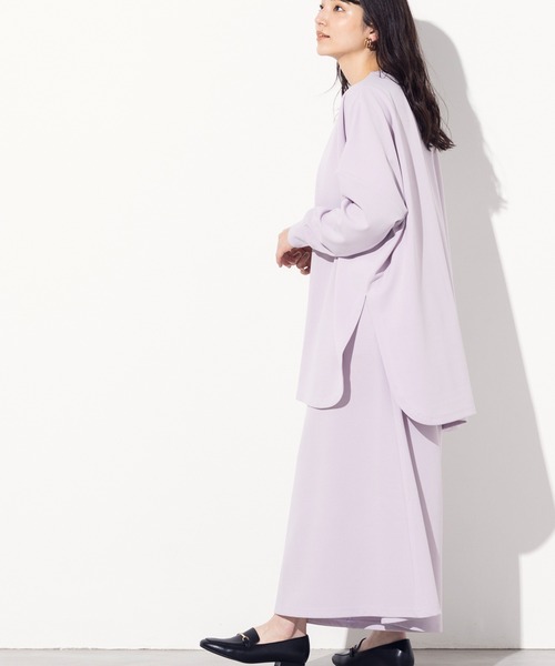 OMNES Another Edition(オムネス アナザーエディション)の「ストレッチ梨地ポンチョプルオーバー(Tシャツ/カットソー・レディース・ブラック/モカ/ラベンダー/ライトベージュ・FREE)」の20枚目の写真