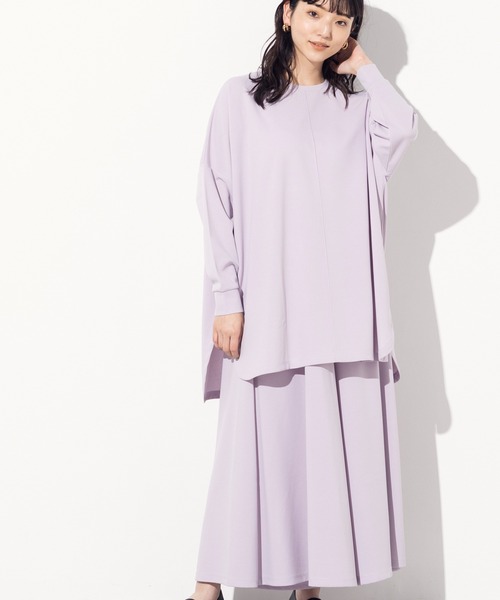 OMNES Another Edition(オムネス アナザーエディション)の「ストレッチ梨地ポンチョプルオーバー(Tシャツ/カットソー・レディース・ブラック/モカ/ラベンダー/ライトベージュ・FREE)」の22枚目の写真