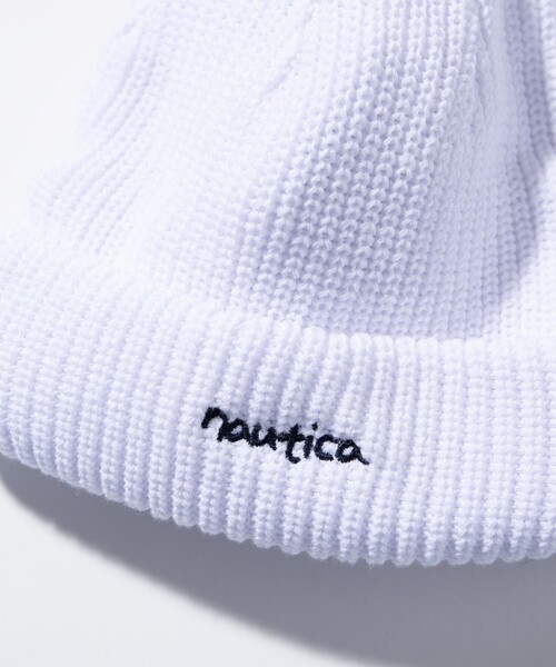 NAUTICA（ノーティカ）の「NAUTICA/ノーティカ Cotton Roll Knit Cap “Hand Lettering”/コットンロールニットキャップ"ハンドレタリング"（ニットキャップ/ビーニー・メンズ・ホワイト/ブラック/ネイビー/グリーン・ﾌﾘ-）」の6枚目の写真