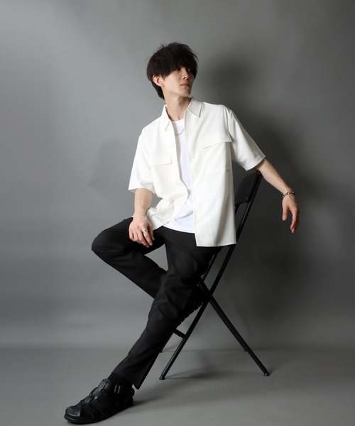 セール】ポリトロ ビッグジャケット＆タックテーパードパンツ