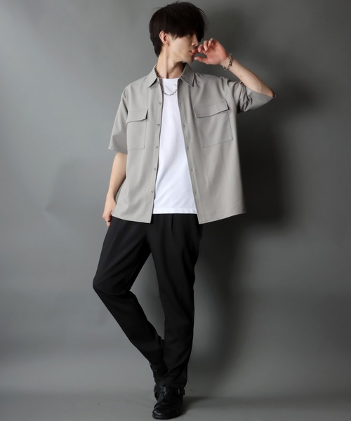 SITRY（シトリー）の「ポリトロ ビッグジャケット＆タックテーパードパンツ セットアップ/ワンマイルウェア（セットアップ・メンズ・ベージュ/ネイビー/グレー/ブラック/ベージュ系その他/グレー系その他/ホワイト系その他/チャコールグレー・LL/M/L）」の6枚目の写真