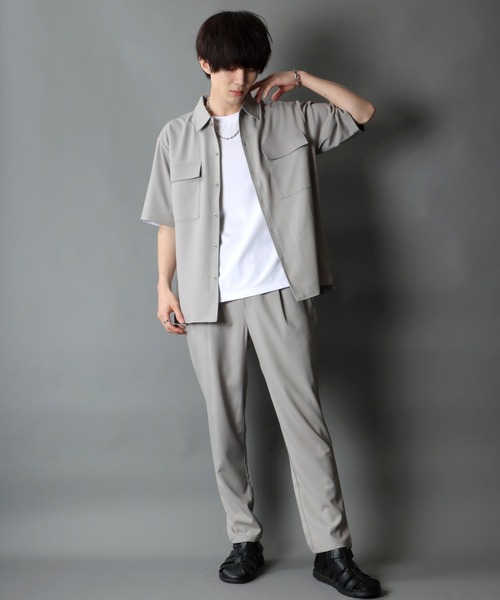 SITRY(シトリー)の「ポリトロ ビッグジャケット&タックテーパードパンツ セットアップ/ワンマイルウェア(セットアップ・メンズ・ベージュ/ネイビー/グレー/ブラック/ベージュ系その他/グレー系その他/ホワイト系その他/チャコールグレー・LL/M/L)」の12枚目の写真