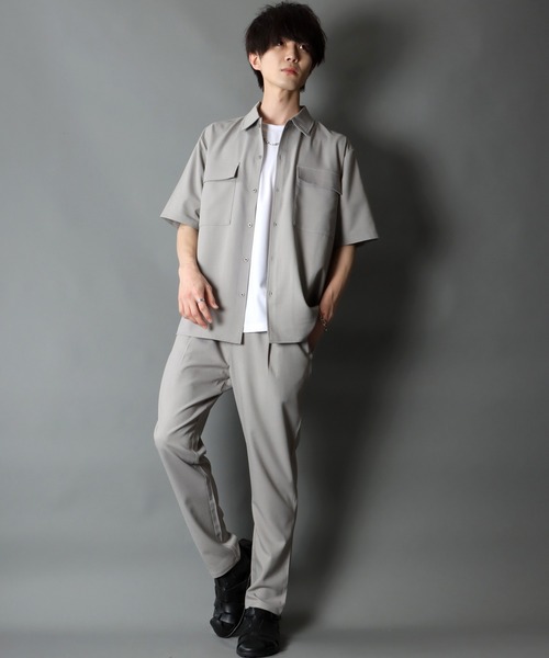 SITRY（シトリー）の「ポリトロ ビッグジャケット＆タックテーパードパンツ セットアップ/ワンマイルウェア（セットアップ・メンズ・ベージュ/ネイビー/グレー/ブラック/ベージュ系その他/グレー系その他/ホワイト系その他/チャコールグレー・LL/M/L）」の17枚目の写真