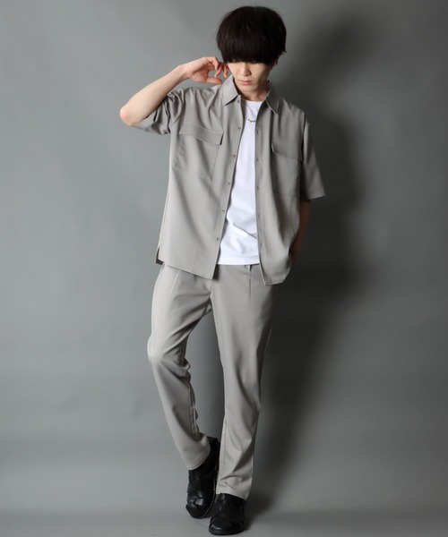 SITRY（シトリー）の「ポリトロ ビッグジャケット＆タックテーパードパンツ セットアップ/ワンマイルウェア（セットアップ・メンズ・ベージュ/ネイビー/グレー/ブラック/ベージュ系その他/グレー系その他/ホワイト系その他/チャコールグレー・LL/M/L）」の16枚目の写真