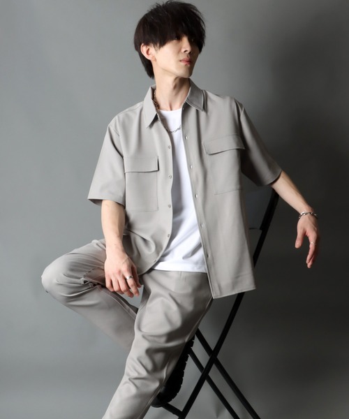 SITRY（シトリー）の「ポリトロ ビッグジャケット＆タックテーパードパンツ セットアップ/ワンマイルウェア（セットアップ・メンズ・ベージュ/ネイビー/グレー/ブラック/ベージュ系その他/グレー系その他/ホワイト系その他/チャコールグレー・LL/M/L）」の14枚目の写真