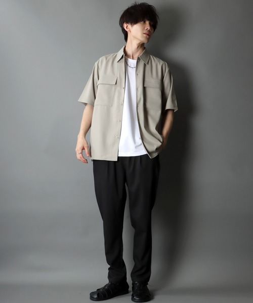 SITRY（シトリー）の「ポリトロ ビッグジャケット＆タックテーパードパンツ セットアップ/ワンマイルウェア（セットアップ・メンズ・ベージュ/ネイビー/グレー/ブラック/ベージュ系その他/グレー系その他/ホワイト系その他/チャコールグレー・LL/M/L）」の11枚目の写真