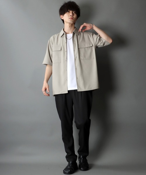 SITRY（シトリー）の「ポリトロ ビッグジャケット＆タックテーパードパンツ セットアップ/ワンマイルウェア（セットアップ・メンズ・ベージュ/ネイビー/グレー/ブラック/ベージュ系その他/グレー系その他/ホワイト系その他/チャコールグレー・LL/M/L）」の10枚目の写真