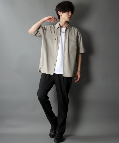 SITRY（シトリー）の「ポリトロ ビッグジャケット＆タックテーパードパンツ セットアップ/ワンマイルウェア（セットアップ・メンズ・ベージュ/ネイビー/グレー/ブラック/ベージュ系その他/グレー系その他/ホワイト系その他/チャコールグレー・LL/M/L）」の9枚目の写真