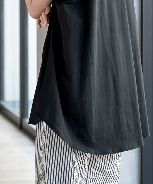 rps（アールピーエス）の「ノースリカットチュニック（Tシャツ/カットソー・レディース・チャコールグレー/ブラック/オフホワイト/モカ/ピンク/パープル/グレイッシュベージュ/グリーン/ネイビー/グレー・M/フリー）」の18枚目の写真