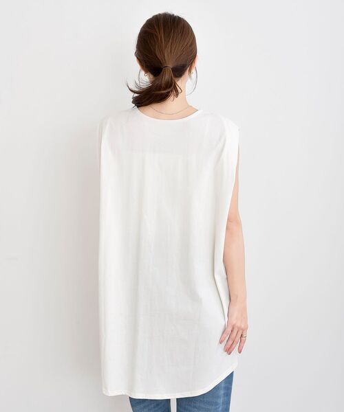 rps（アールピーエス）の「ノースリカットチュニック（Tシャツ/カットソー・レディース・チャコールグレー/ブラック/オフホワイト/モカ/ピンク/パープル/グレイッシュベージュ/グリーン/ネイビー/グレー・M/フリー）」の14枚目の写真