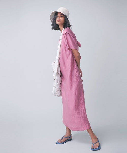 リボンスリーブデザインワンピース リボンスリーブデザインワンピース(マキシ・ロングワンピース