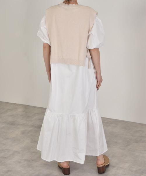 w closet（ダブルクローゼット）の「12G片畦編ベスト+ワンピースSET（ワンピース・レディース・グレー系/ライトカーキ/キナリ・FREE）」の8枚目の写真