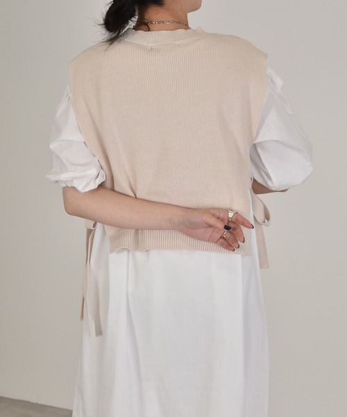 w closet（ダブルクローゼット）の「12G片畦編ベスト+ワンピースSET（ワンピース・レディース・グレー系/ライトカーキ/キナリ・FREE）」の9枚目の写真