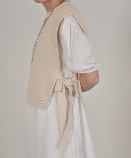 w closet（ダブルクローゼット）の「12G片畦編ベスト+ワンピースSET（ワンピース・レディース・グレー系/ライトカーキ/キナリ・FREE）」の10枚目の写真