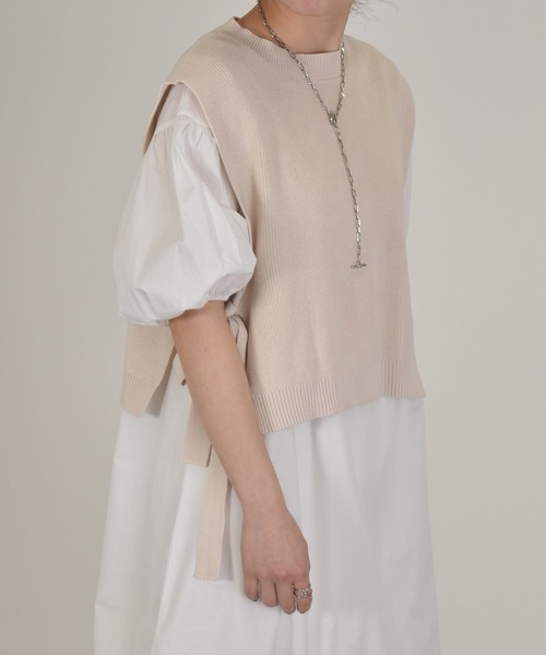 w closet（ダブルクローゼット）の「12G片畦編ベスト+ワンピースSET（ワンピース・レディース・グレー系/ライトカーキ/キナリ・FREE）」の13枚目の写真