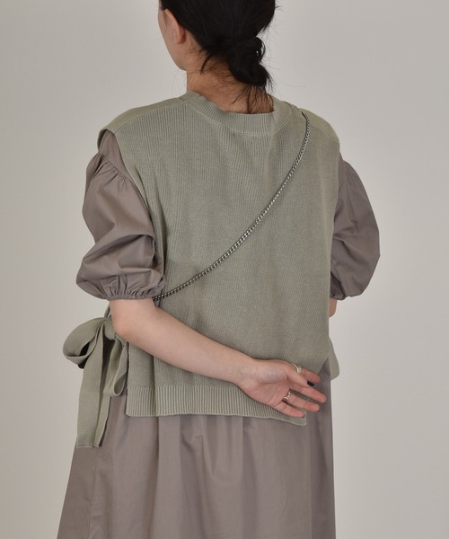 w closet（ダブルクローゼット）の「12G片畦編ベスト+ワンピースSET（ワンピース・レディース・グレー系/ライトカーキ/キナリ・FREE）」の18枚目の写真