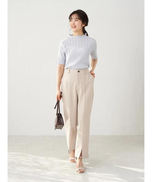 earth music&ecology(アースミュージックアンドエコロジー)の「センターシームセミフレアパンツ *(その他パンツ・レディース・グリーン/キャメル/ホワイト系その他2/ブラック・M/S)」の22枚目の写真