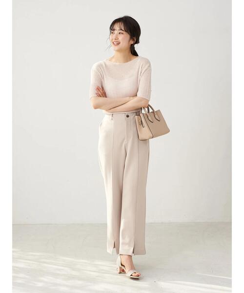 earth music&ecology(アースミュージックアンドエコロジー)の「センターシームセミフレアパンツ *(その他パンツ・レディース・グリーン/キャメル/ホワイト系その他2/ブラック・M/S)」の15枚目の写真