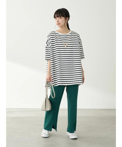 earth music&ecology(アースミュージックアンドエコロジー)の「センターシームセミフレアパンツ *(その他パンツ・レディース・グリーン/キャメル/ホワイト系その他2/ブラック・M/S)」の10枚目の写真