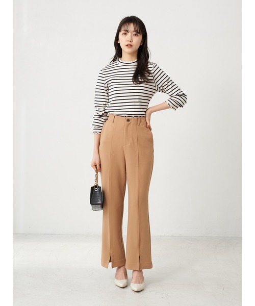 earth music&ecology(アースミュージックアンドエコロジー)の「センターシームセミフレアパンツ *(その他パンツ・レディース・グリーン/キャメル/ホワイト系その他2/ブラック・M/S)」の5枚目の写真