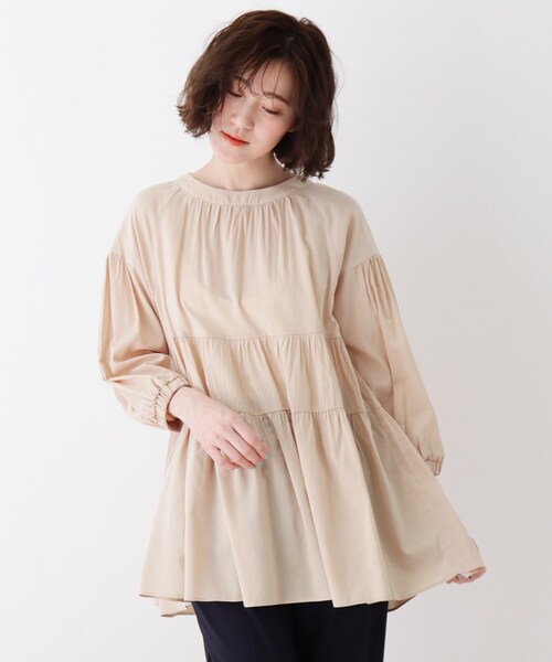 DRESKIP（ドレスキップ）の「◆2WAYティアードブラウス（シャツ/ブラウス・レディース・ライトベージュ/オフホワイト/パープル・02/03/04）」の2枚目の写真