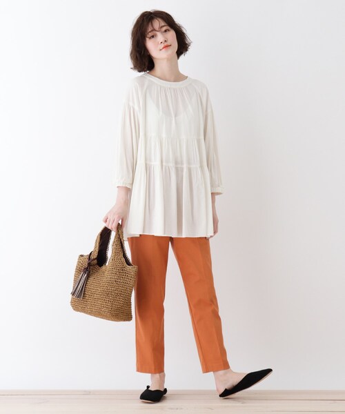 DRESKIP（ドレスキップ）の「◆2WAYティアードブラウス（シャツ/ブラウス・レディース・ライトベージュ/オフホワイト/パープル・02/03/04）」の6枚目の写真