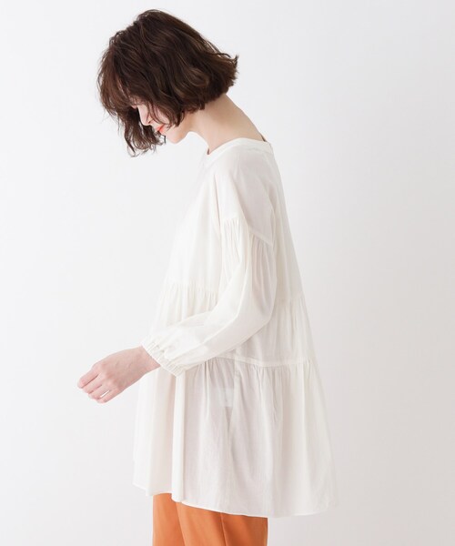 DRESKIP（ドレスキップ）の「◆2WAYティアードブラウス（シャツ/ブラウス・レディース・ライトベージュ/オフホワイト/パープル・02/03/04）」の7枚目の写真