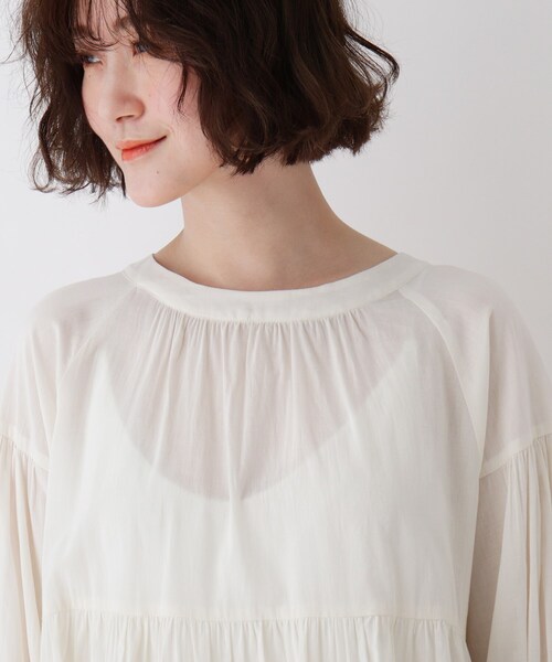 DRESKIP（ドレスキップ）の「◆2WAYティアードブラウス（シャツ/ブラウス・レディース・ライトベージュ/オフホワイト/パープル・02/03/04）」の9枚目の写真