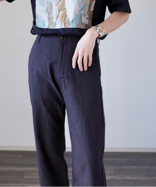 y/m by れぽすけ（イムバイレポスケ）の「スリムストレートリネンスラックス（スラックス・メンズ・ブラック/ライトベージュ・MEDIUM/LARGE）」の19枚目の写真