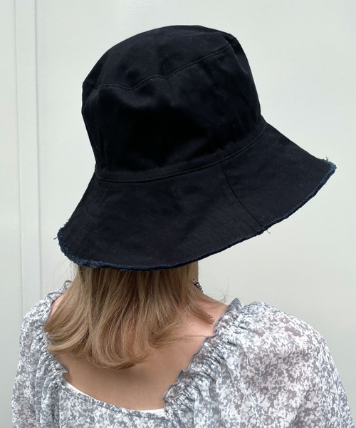 archives(アルシーヴ)の「コットンフリンジバケットハット(ハット・レディース・ブラック/ブルー/アイボリー・MEDIUM)」の7枚目の写真