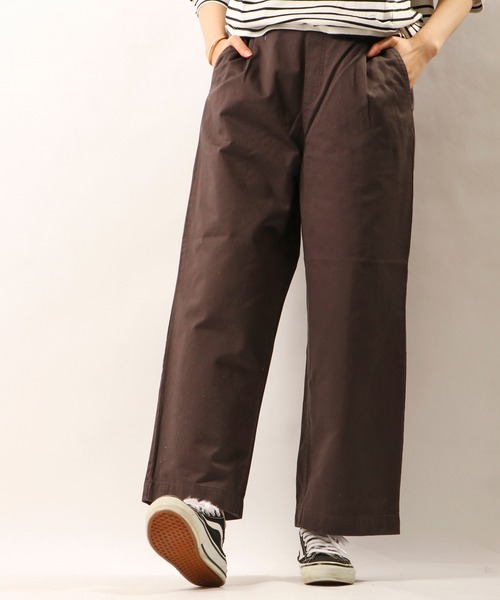 nougatine（ヌガティーヌ）の「【nougatine】ウエストゴムゆったりストレートパンツ（その他パンツ・レディース・パープル/チャコールグレー/カーキ・FREE）」の4枚目の写真