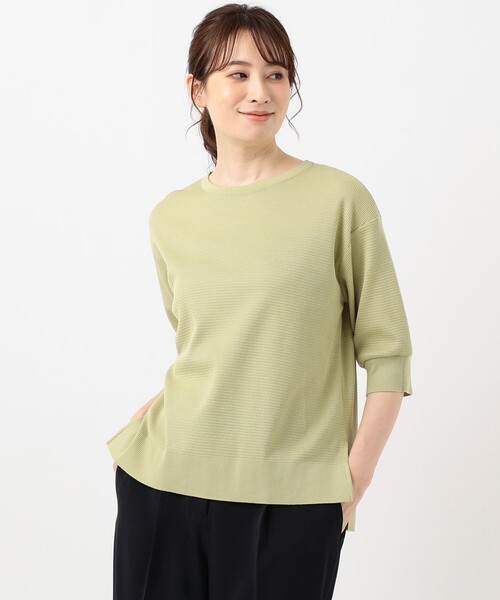 J.PRESS(ジェイプレス)の「ワッフルセーターマシーン カットソー(Tシャツ/カットソー・レディース・ホワイト系/グレー系/ライトグリーン系/ピンク系・MEDIUM/LARGE)」の9枚目の写真