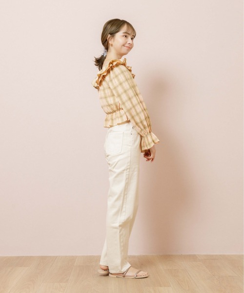 flower(フラワー)の「スウィートラッフルブラウス(シャツ/ブラウス・レディース・ホワイト/オレンジ・FREE)」の14枚目の写真