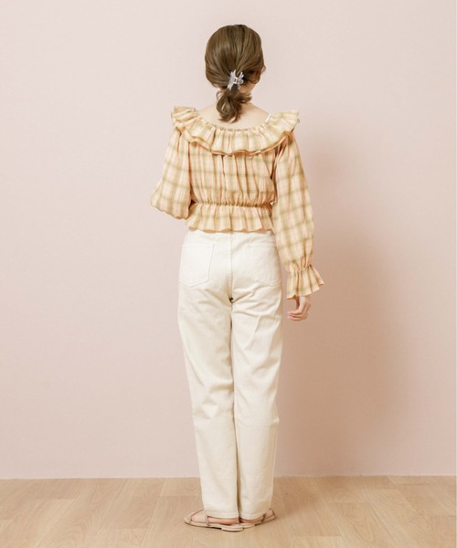 flower(フラワー)の「スウィートラッフルブラウス(シャツ/ブラウス・レディース・ホワイト/オレンジ・FREE)」の13枚目の写真