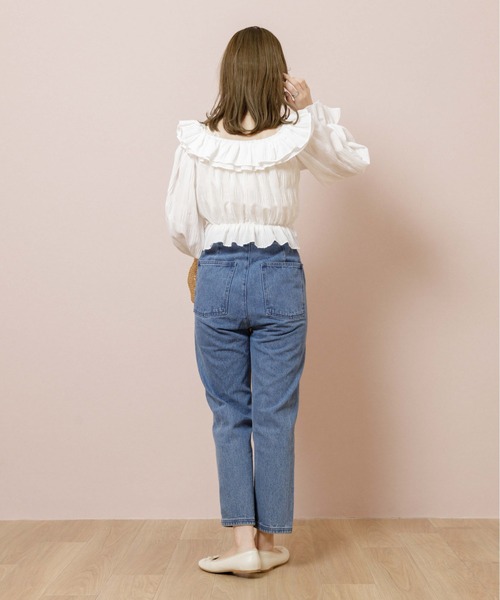 flower(フラワー)の「スウィートラッフルブラウス(シャツ/ブラウス・レディース・ホワイト/オレンジ・FREE)」の9枚目の写真