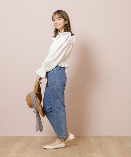 flower(フラワー)の「スウィートラッフルブラウス(シャツ/ブラウス・レディース・ホワイト/オレンジ・FREE)」の8枚目の写真